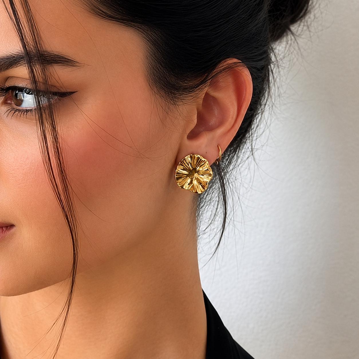 Minimalist Gold Flower Stud Earrings for Women | Anti-Tarnish Stainless Steel Floral Earrings | Nine99 Store