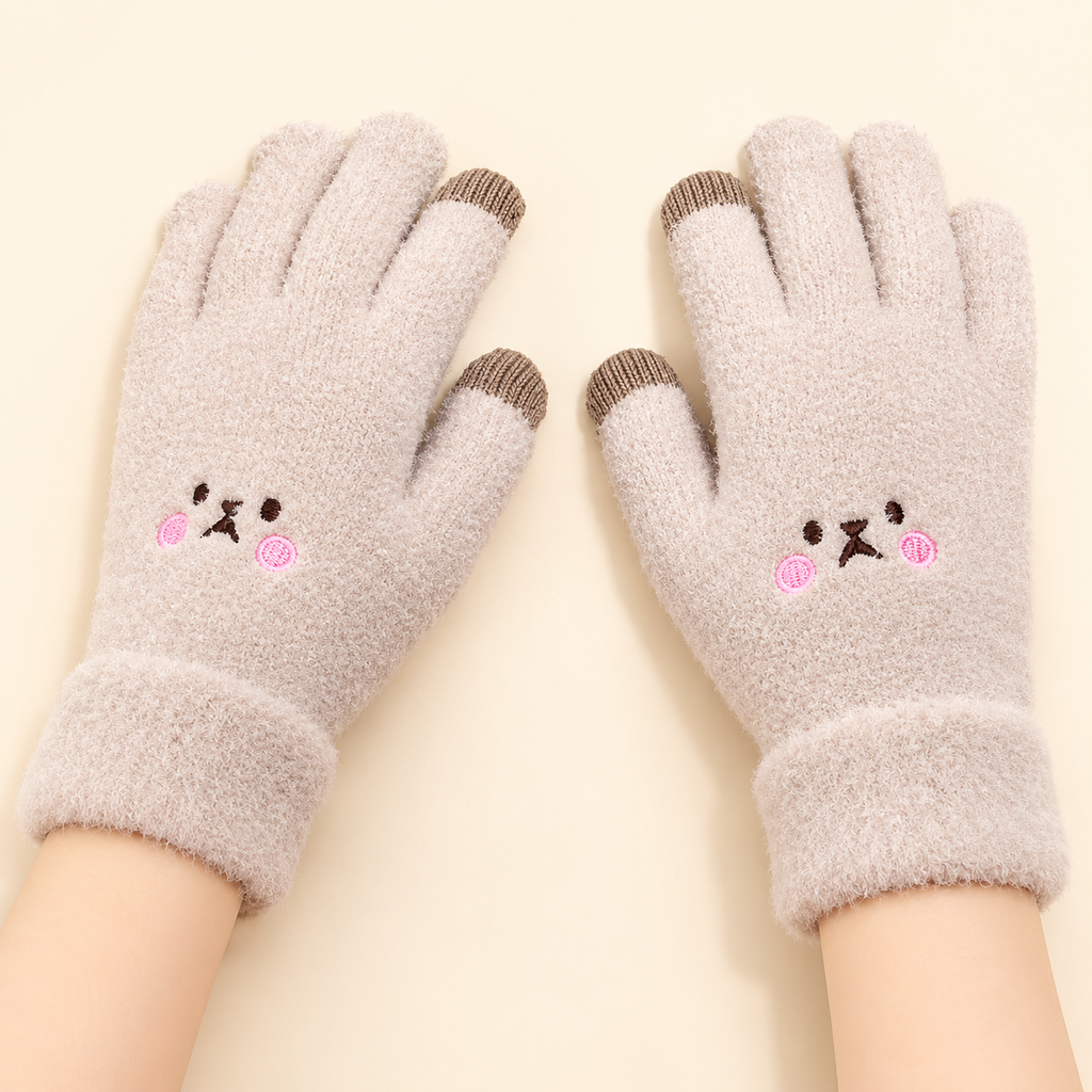 Cute Winter Gloves for Women | Warm Fuzzy Touchscreen Gloves